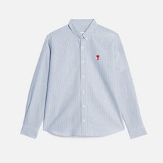 AMI [명품]당출 남성 아미 23SS 하트로고 스트라이프 셔츠 HSH113..