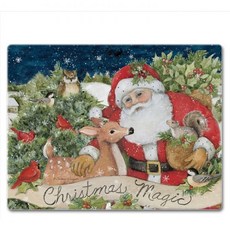 도마 주방 위생 커팅보드 CounterArt Magic of Christmas 3mm 내열강화유리도마 10 x 8 미국에서 제조된 내열 식기세척기 사용 가능, 1개