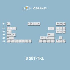 Cerakey 세라키 키캡 도자기 세라믹 키캡 B세트 Ceramic Keycaps, 영어각인, 화이트