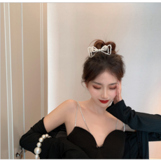 알리 522 아름답다 진주 겹 대형 말 꼬리 집게핀 뒤통수 헤어액세서리 품 아니 바꿔