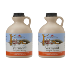 [해외]Hidden Springs Maple Vermont Maple Syrup Grade A Amber Rich 그레이드 A 버몬트 메이플 시럽 앰버 리치, 2개, 946ml