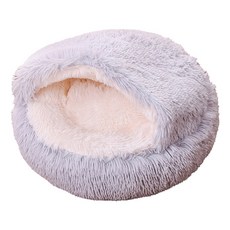 애완용텐트 수면 반밀폐형 반려동물 원형 깊은 이중 매트 봉제 목적, 50CM, LIGHT GRAY, 1개