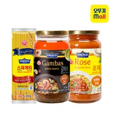오뚜기 프레스코 파스타소스 2개(감바스+로제)+스파게티면 1개