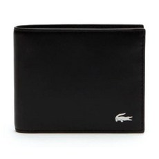 라코스테 [LACOSTE] MEN'S FG LEATHER WALLET AND KEY CHAIN SET NH2506FG Black