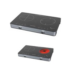 키친플라워 로사 하이브리드 인덕션 하이라이트 렌지 2구 2in1 KFWC-3400