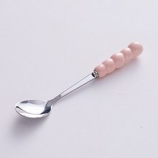 귀여운 티스푼포크 보관함 과일 디저트 픽 꽂이 다과 홈카페 세라믹 고급 집들이 선물, C.핑크스푼, 1개