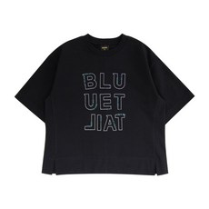 블루테일2 블랙 반소매 북레터링 티셔츠 (AYB1TS02BK)