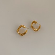 실버사각귀걸이