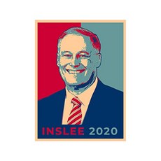 미국 미국 대통령 선거 투표 2020 Jay Demolian Democrats 백악관 후보 - 비닐 스티커 (4 인치 높이) (인사일)에서 사망 (Inslee), Inslee