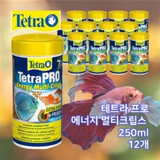 테트라 프로에너지 멀티크립스 250mlx12개(1box)/대용량/열대어사료/활력, 250ml