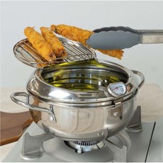 이국주 튀김기 미니튀김기 기름망 인덕션 겸용 스텐냄비 2.2L