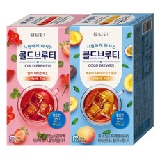 담터 콜드브루티 딸기 히비스커스 20T+복숭아 패션후르츠 홍차 20T+샤인머스캣 그린티 20T, 1세트