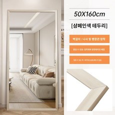 대형 거울 벽걸이 아치형 전신 이동식 스탠드 강화유리 와이드 타원형 비정형, 샴페인칼라프레임50x160cm, 1개