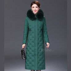 [Myshe]여성 겨울 롱 패딩 코트 루즈핏 qxz1113FHY1116MF4, 2XL, 벽돌색, 1개