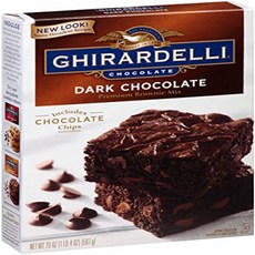 Ghirardelli Dark Chocolate Brownie Mix 20-Ounce Boxes Pack of 4 기라델리 다크 초콜릿 브라우니 믹스 20온스 박스 4팩, 4개, 566g