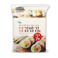 예맛 두번구운 김밥김 231g { 33g (15매) x 5봉 } 김밥용 국산 조미김, 예맛 두번구운김밥김 33g(전형15매)x7봉