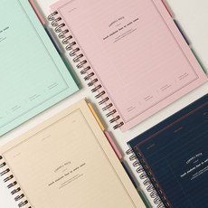핑크풋 6000 코넬 인덱스 노트 유선노트, 1개, 베이지