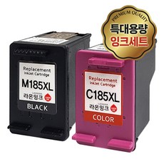 삼성 (특대용량 잉크세트) INK-M185 INK-C185 검정 컬러 SL-J1680 J1683 J1685 J1780W J1780DW J1785W M185XL C185XL 라온잉크, 1세트