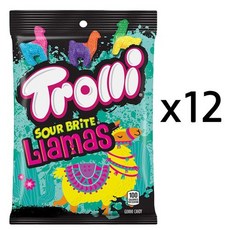 트롤리 사워 브라이트 라마 젤리 120g x 12팩 구미 Trolli Sour Brite Llamas Gummi Candy, 없음, 12개