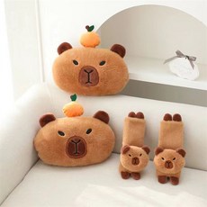 카피바라 차량용 목쿠션 벨트 커버, 2개, 목헤드+벨트커버