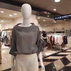 블루페페 엄밸런스체크블라우스