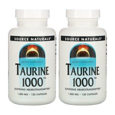 소스네츄럴 타우린 1000mg 120캡슐 2통 아미노산 소스내츄땡, 120정, 2개