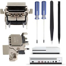 Xbox 엑스박스 One S 콘솔 액세서리 부품용 HDMI 포트 교체 부품 2팩 수리 키트 GBAuto가 있는 소켓 잭 인터페이스 커넥터용, Xbox 엑스박스 One S 콘솔 액세서리 부품용 HD