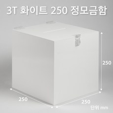 조이사인 정사각 모금함 투표함 아크릴상자 매장/진열용품, 정모금함 250*250/3T 화이트 [J2503DW]