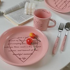 핑거푸드 케이터링 홈 카페 브런치 디저트 예쁜그릇 샐러드 접시 핑크 루빈 접시 1p, 단품, 1개