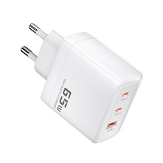 Toocki PPS 3포트 멀티 65W 초고속 충전기 C타입 고속 충전기 어댑터 유선멀티충전기, 화이트, 1개