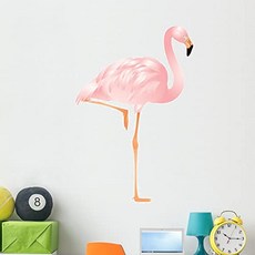 Wallmonkeys Flamingo Vector Wall Decal Peel and Stick Animal Graphics ( (48"H x 33"W - Extra Large), 48"H x 33"W - Extra Large