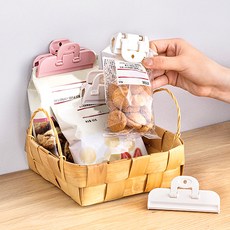 방구석닷컴 과자봉투 봉지 고급 밀봉집게 2p, 03.핑크(소), 2개