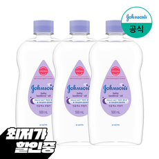 존슨즈 베드타임 베이비 오일, 500ml, 3개