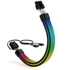 Sirlyr RGB 8핀 PCIE 케이블 RTX 3060 4060 4070 라데온 RX 6600 580 그래픽 카드 전원 공급 장치 5V3핀 ARGB 동기화 PC 케이스 액세서, 1개