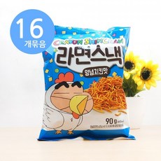 크레용 신짱 짱구 라면스낵 양념치킨맛 90g x16개, 16개