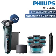[K쇼핑]필립스 New SkinIQ S5584 면도기+무선클렌징팟+세정액7개+코털제거기, 단일상품