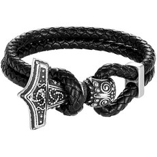 CHOMAY 바이킹 부적 THORS 해머 MJOLNIR 셀틱 보석 가죽 팔찌