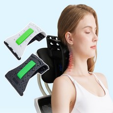 넥 스트레처 목 견인기 마사지기 트랙션 힐링 안마, 블랙