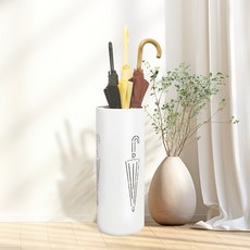 우산꽂이 화이트 원형 소 행선소 개업 선물, 1개