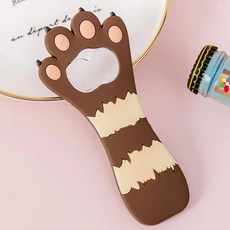 귀여운 고양이 발 오프너 자석 냉장고 캔 와인 맥주 오프닝 도구, 2.brown, 1개