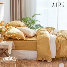 아이르 더데이 프릴 고밀도 순면 호텔식 매트커버 세트 SS 메리골드, 상세설명 참조