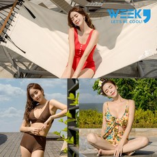 위크나인 비키니 섹시비키니 하이웨스트수영복 모노키니 기획전 수영복, 01. 라인체크 비키니 B_4 블루