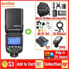 Godox V860III V860 III TTL II HSS 스피드라이트 플래시 캐논 소니 니콘 올림푸스 후지 파나소닉 펜탁스 카메라 V860II V850II 업그레이드, 42)Xpro AK-R1 Bundle - for Pen, 1개