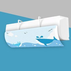 에어컨 바람 디플렉터 조절 가능한 공기 앞유리 시원한 직접 날림 방지 실드 홈 오피스, 05 (Whales)