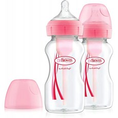 스페인직송 닥터 브라운의 옵션 플러스 2019 - 와이드 입 항콜린 병 270ml 팩 2 BPA 무료 팩 (색상 :, 단일옵션, 단일옵션