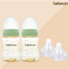 베베온 PPSU 와이드 젖병 (젖꼭지포함), 베베온ss, 그린, 2개, 200ml