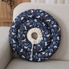 두유레디 강아지 넥카라 방수 순면 오리지날, 정글 네이비(순면), 1개