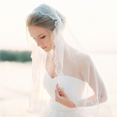 해외발송 [웨딩 면사포]2020 새로운 신부 레이스 복고풍 아름다운 웨딩 드레스 스타일 베일 한국어 결혼식 얼굴-24121