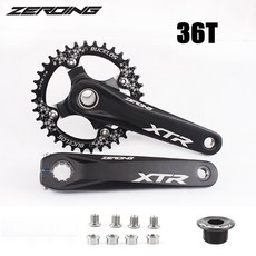 XTR XT 104BCD 자전거 크랭크셋 32T 34T 36T 38T MTB 크랭크셋 초경량 170mm 크랭크 암(시마노용 하단 브래킷 포함), 03 36T Black, 1개