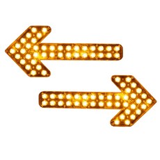 차량용 작업 방향 표시등 표시판 LED 화살표 싸인보드, 60CM 옐로우 24v (1쌍), 1개